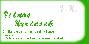 vilmos maricsek business card